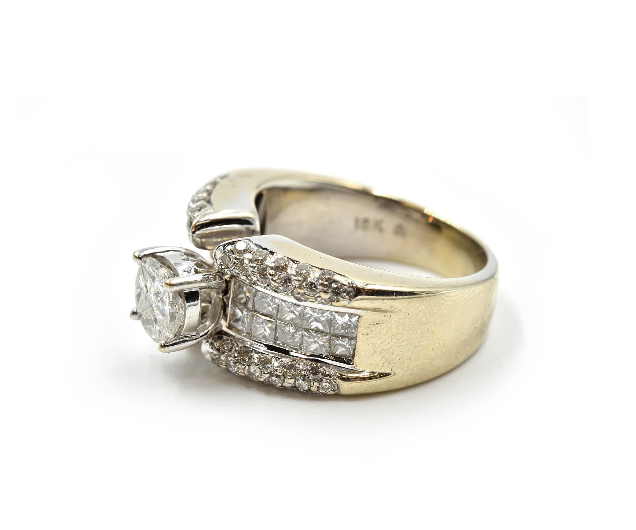 Trillion Cut 0.40 Carat Quadset Trillion Diamonds with Diamond Mount Engagement Ring