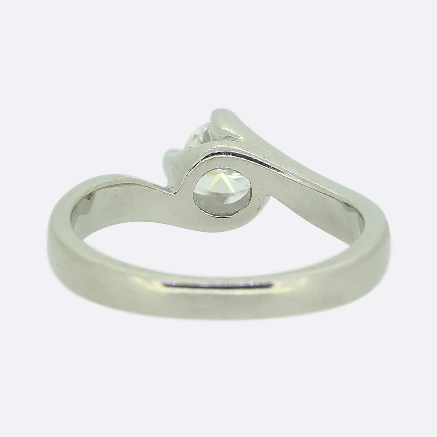 0.40 Karat runder Diamant im Brillantschliff Solitär-Ring Damen im Angebot