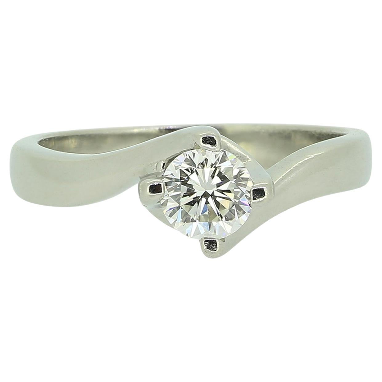 0.40 Carat Round Brilliant Cut Diamond Solitaire Ring