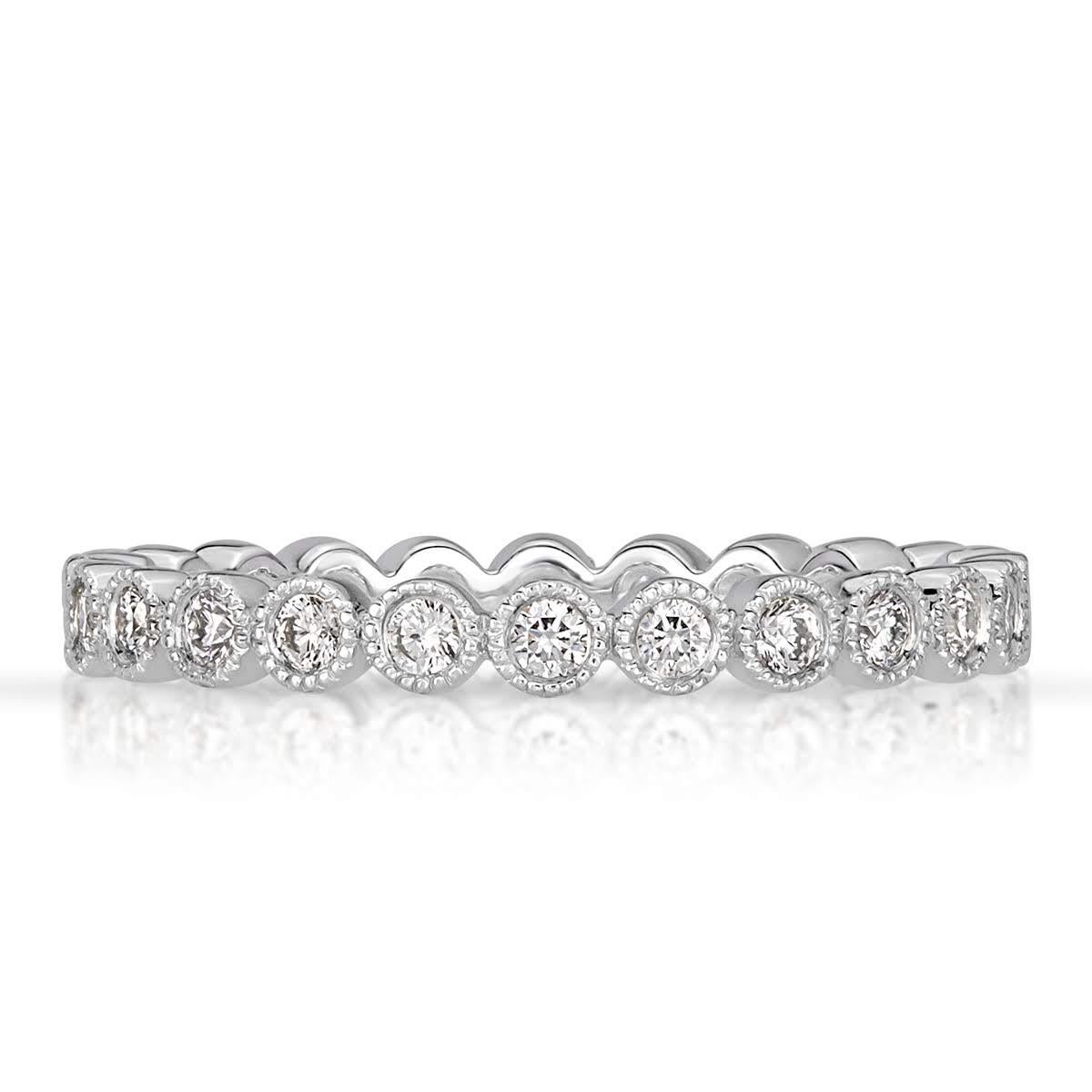 Mark Broumand 0.40 Carat Round Brilliant Cut Milgrain Bezel Set Eternity Band  In New Condition For Sale In Los Angeles, CA