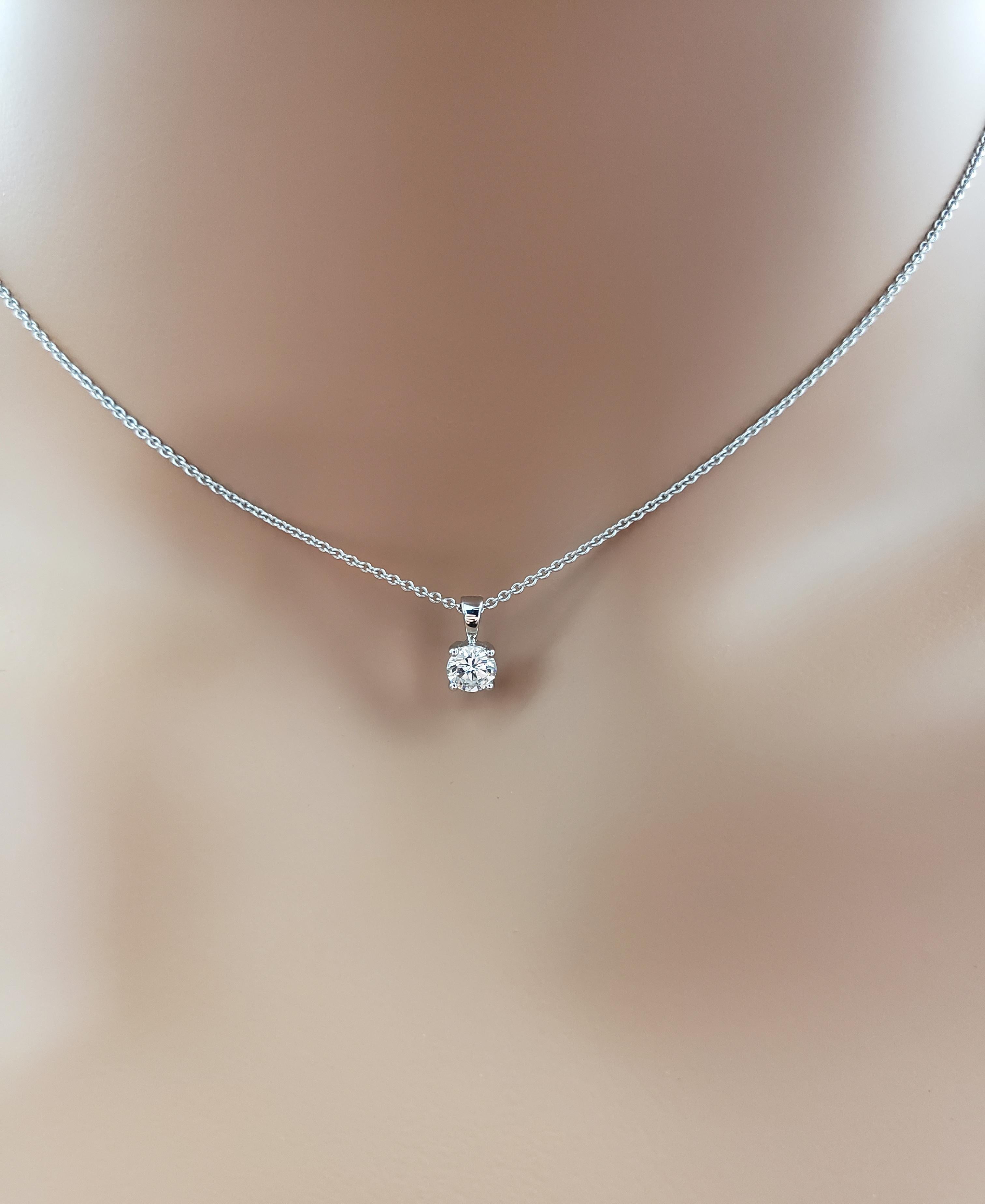 Contemporary Roman Malakov, 0.40 Carat Round Diamond Solitaire Pendant Necklace