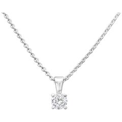 Roman Malakov, 0.40 Carat Round Diamond Solitaire Pendant Necklace