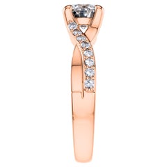 0.40 Carat Round Diamond Twisted Love 18 Karat Rose Gold 4 Prong Engagement Ring