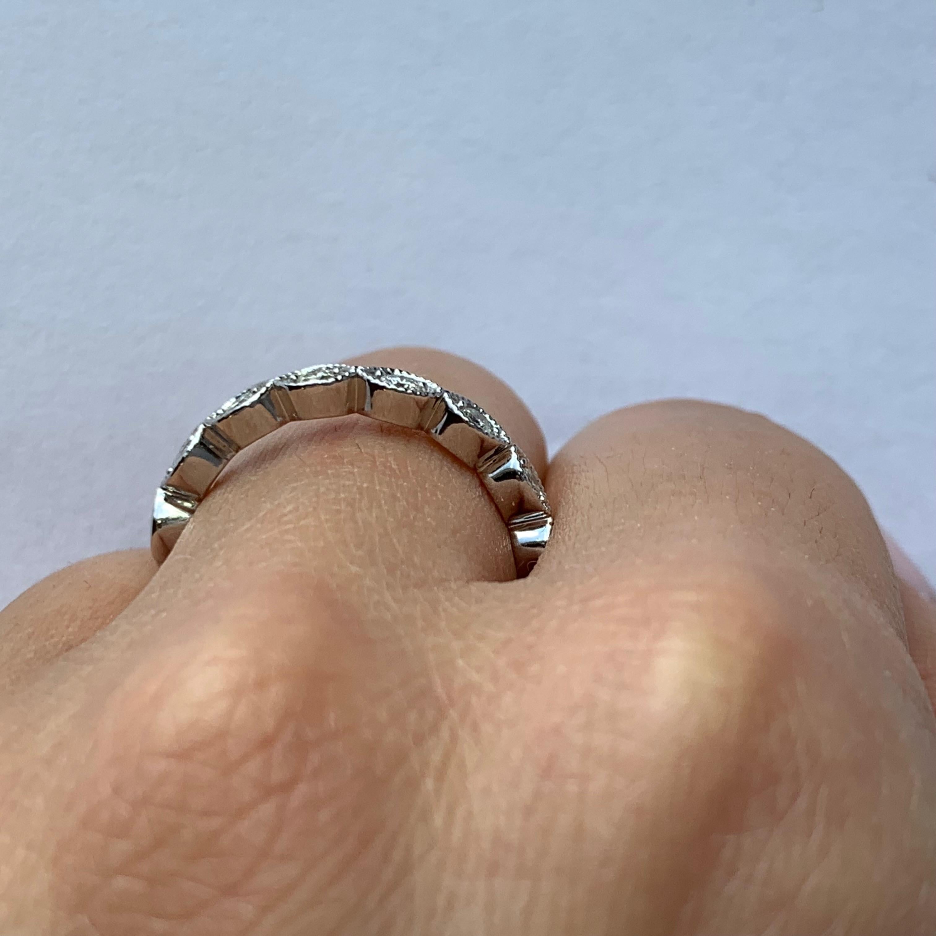 Contemporary 0.40 Carat Scallop Shaped Diamond Ring