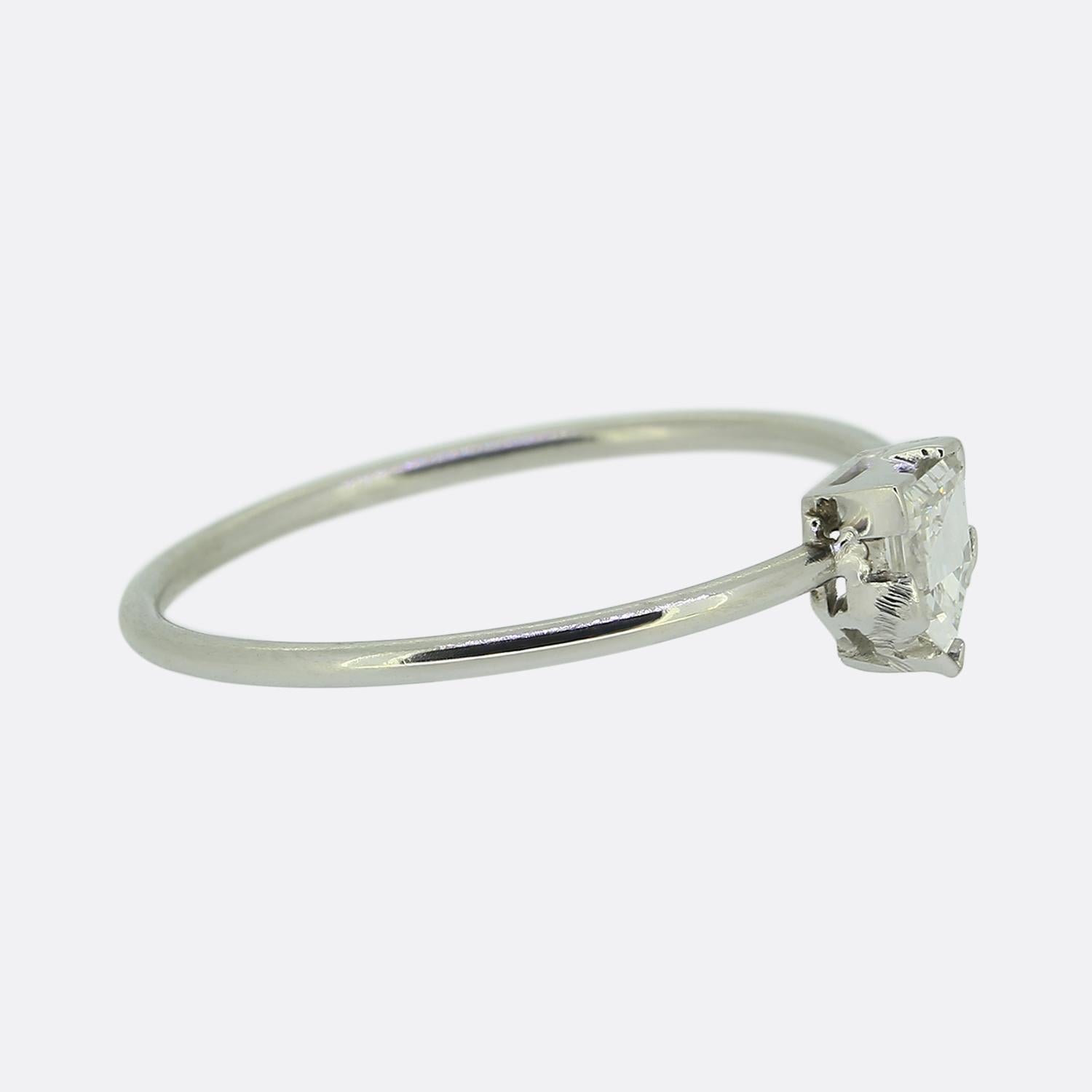0,40 Karat Schildschliff Diamant Solitär Ring im Zustand „Gut“ im Angebot in London, GB