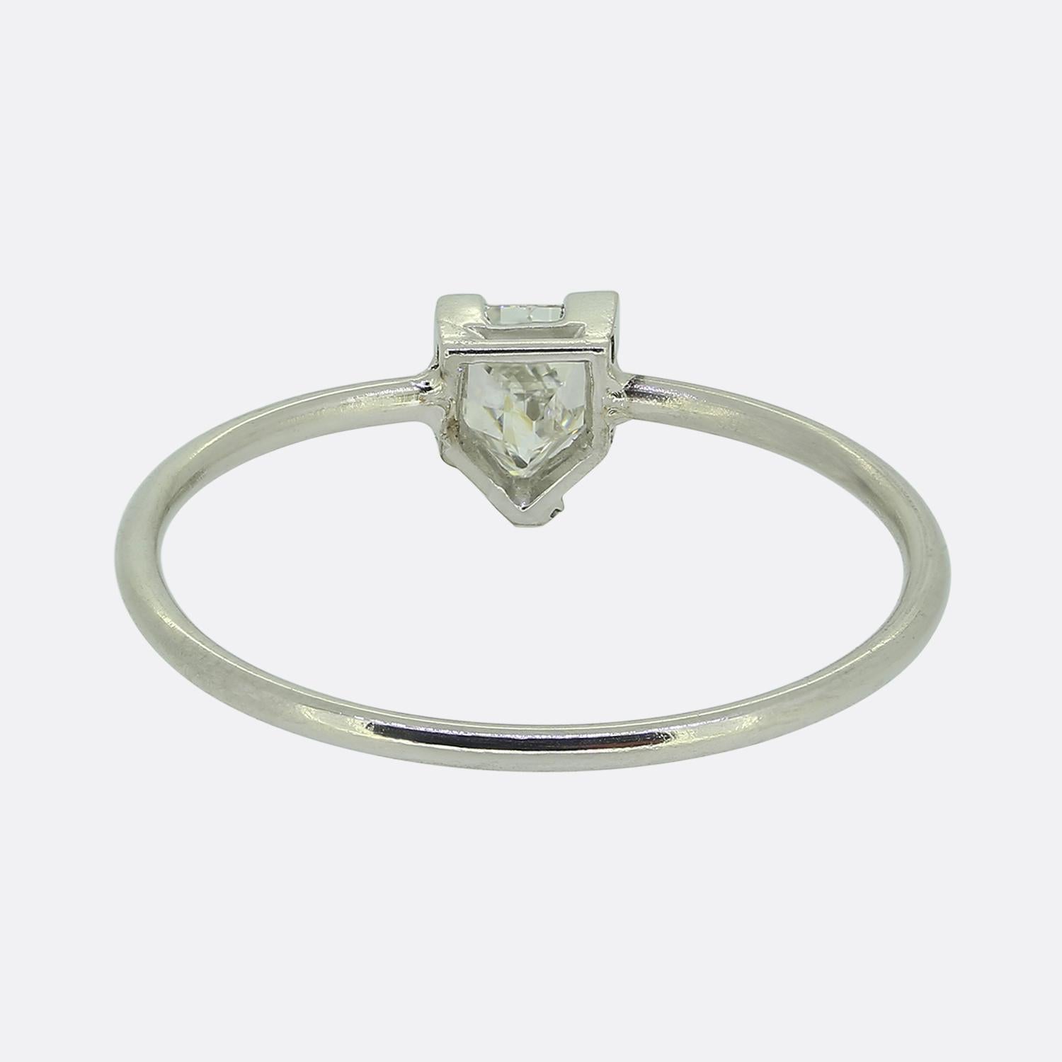 0,40 Karat Schildschliff Diamant Solitär Ring für Damen oder Herren im Angebot