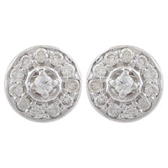 0.40 Carat SI Clarity HI Color Diamond Stud Earrings 10 Karat White Gold Jewelry