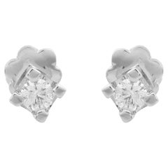 0.40 Carat SI Clarity HI Color Diamond Stud Earrings 18 Karat White Gold Jewelry