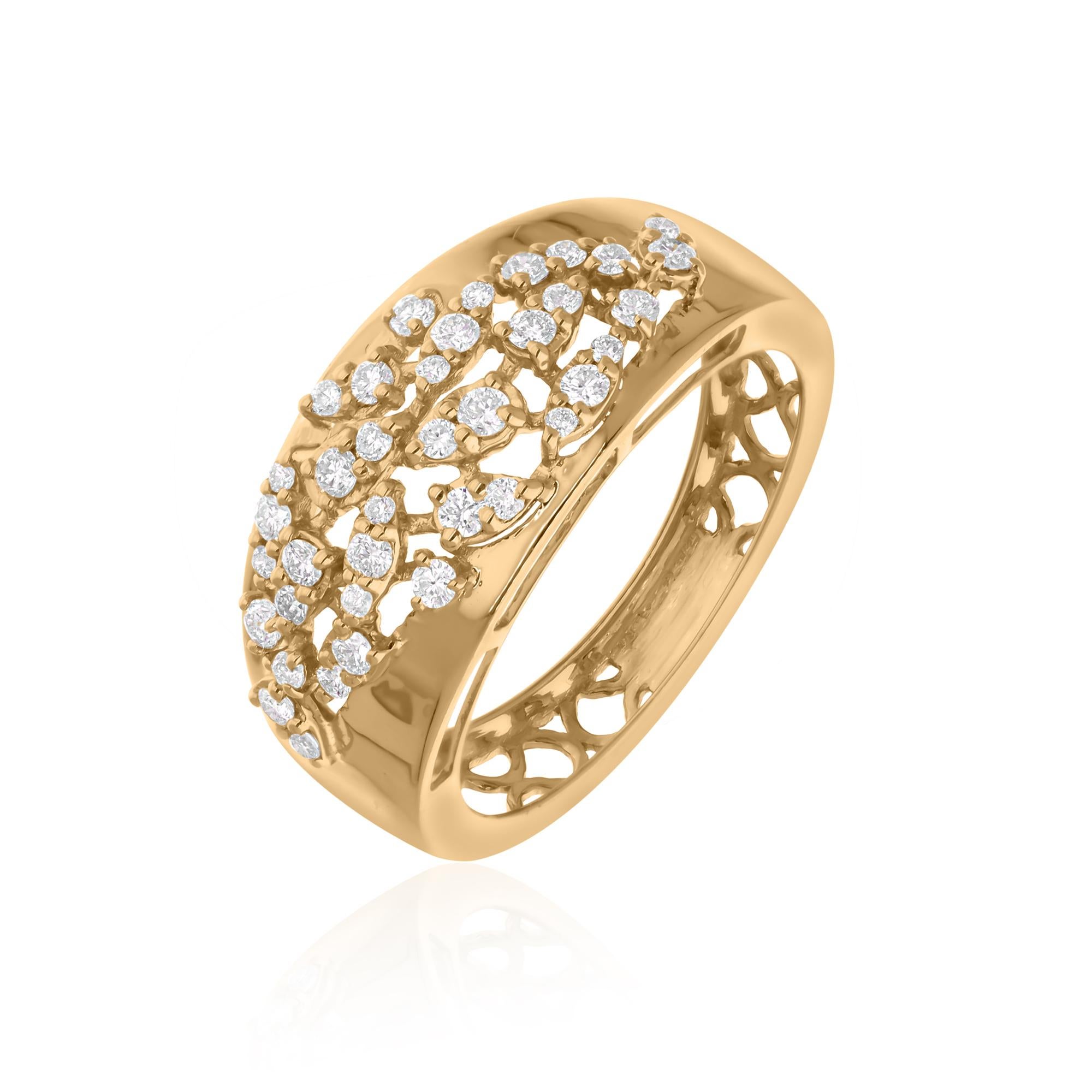Realizzato in oro a 18 carati, questo squisito anello è impreziosito da 0,40 carati di diamanti scintillanti.

L'anello è una misura 7 e può essere ridimensionato a una misura più grande o più piccola su richiesta. Segui la vetrina di Spectrum