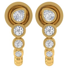 0.40 Carat SI/H Boucles d
oreilles diamant poire rond taille brillant or jaune 14 carats