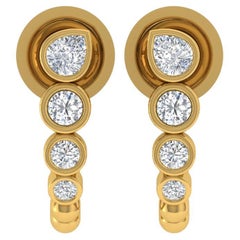 Orecchini di diamanti da 0,40 carati SI/H Pear Round Brilliante Cut Oro giallo 18 carati