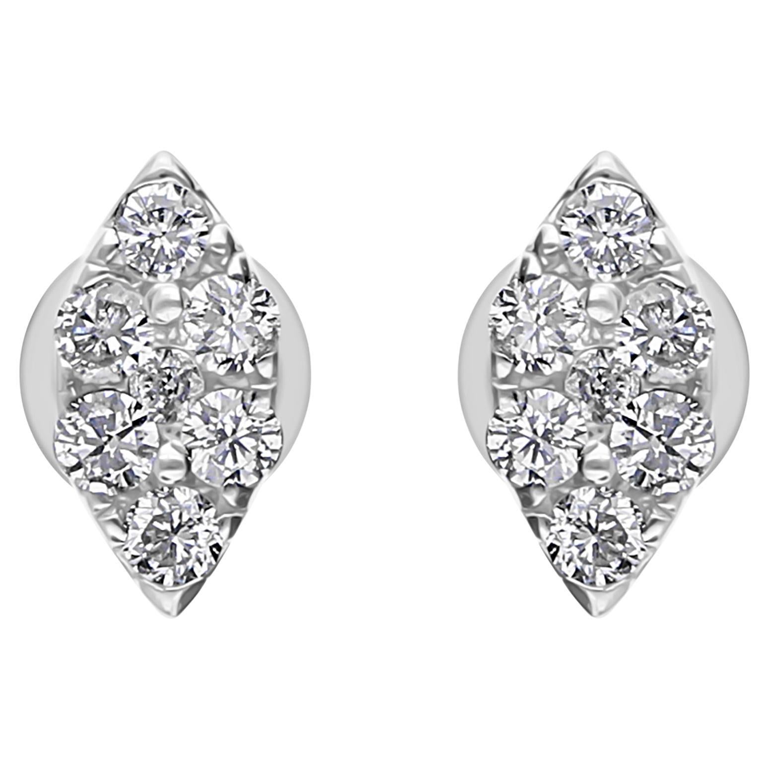 0,40 Karat SI/H Ohrringe aus 10 Karat Weißgold mit rundem Diamanten im Brillantschliff