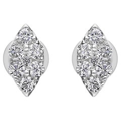 0,40 Karat SI/H Ohrringe aus 10 Karat Weißgold mit rundem Diamanten im Brillantschliff