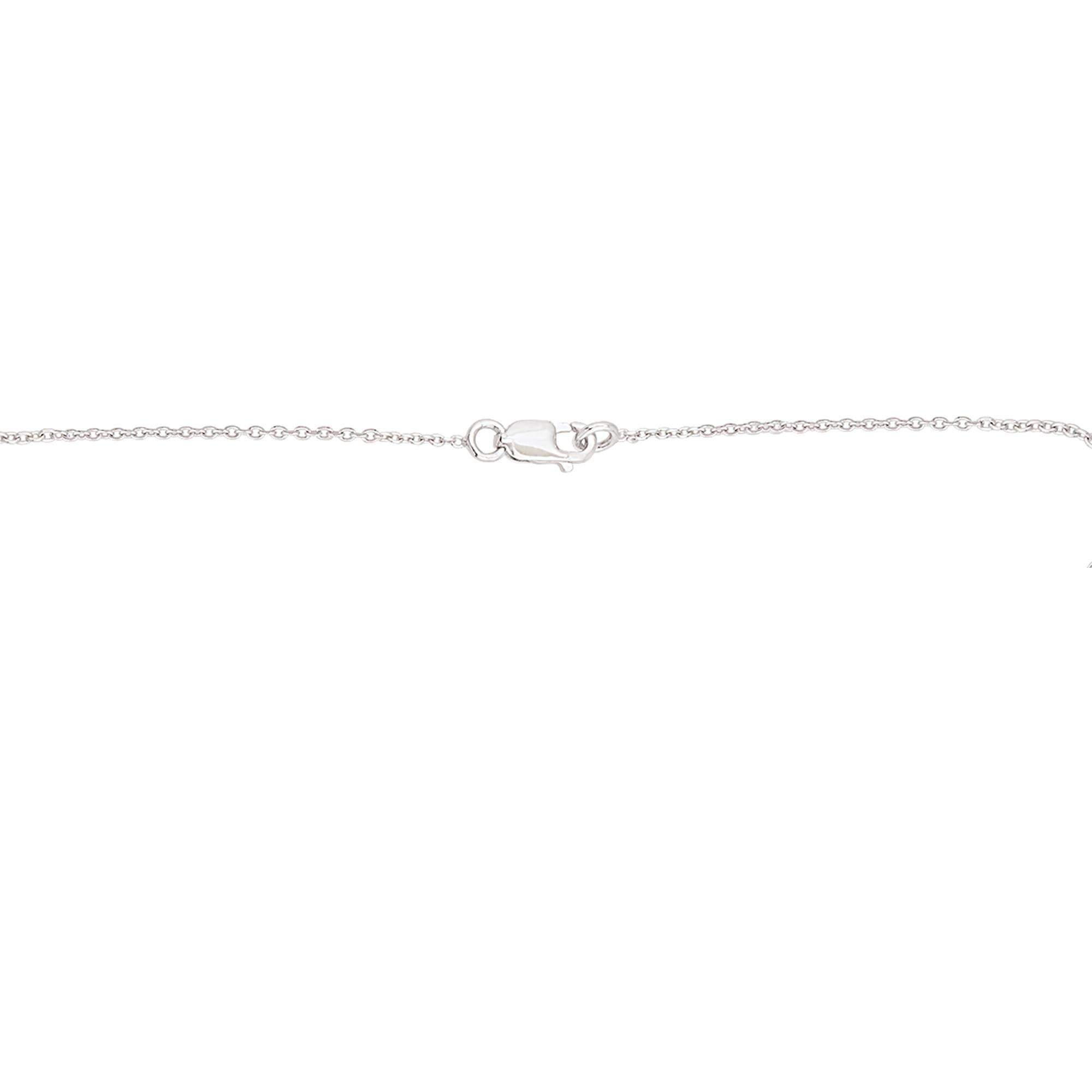 Women's 0.40 Carat SI/HI Baguette Diamond Charm Pendant Necklace 14k White Gold Jewelry For Sale