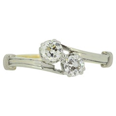 0.40 Carat Two-Stone Diamond Crossover Ring