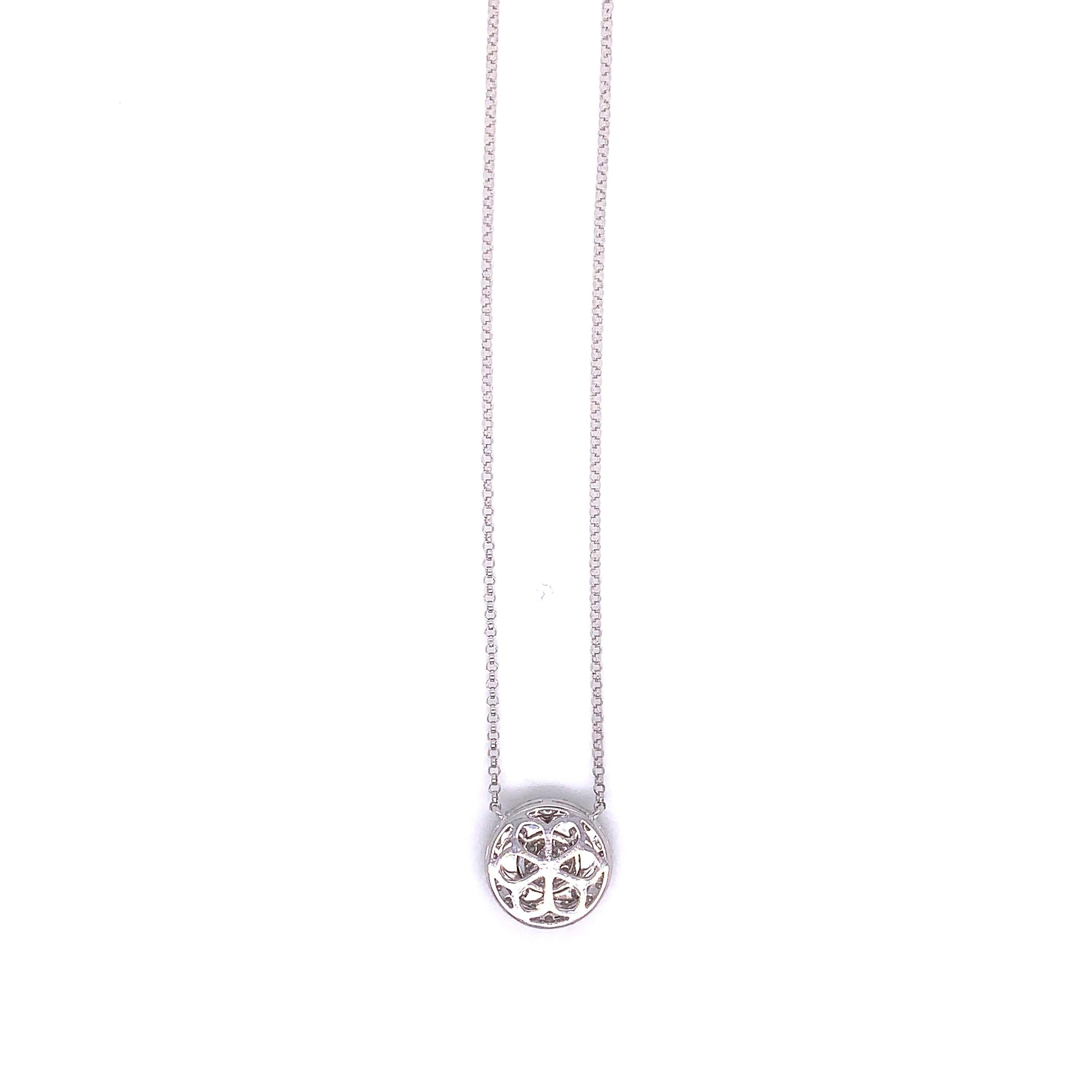 Contemporary 0.40 Carat White Diamond Cluster Pendant Necklace