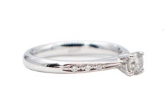 0, 40 Carat White Diamonds, 18 Karat White Gold Engagement/Solitaire Ring