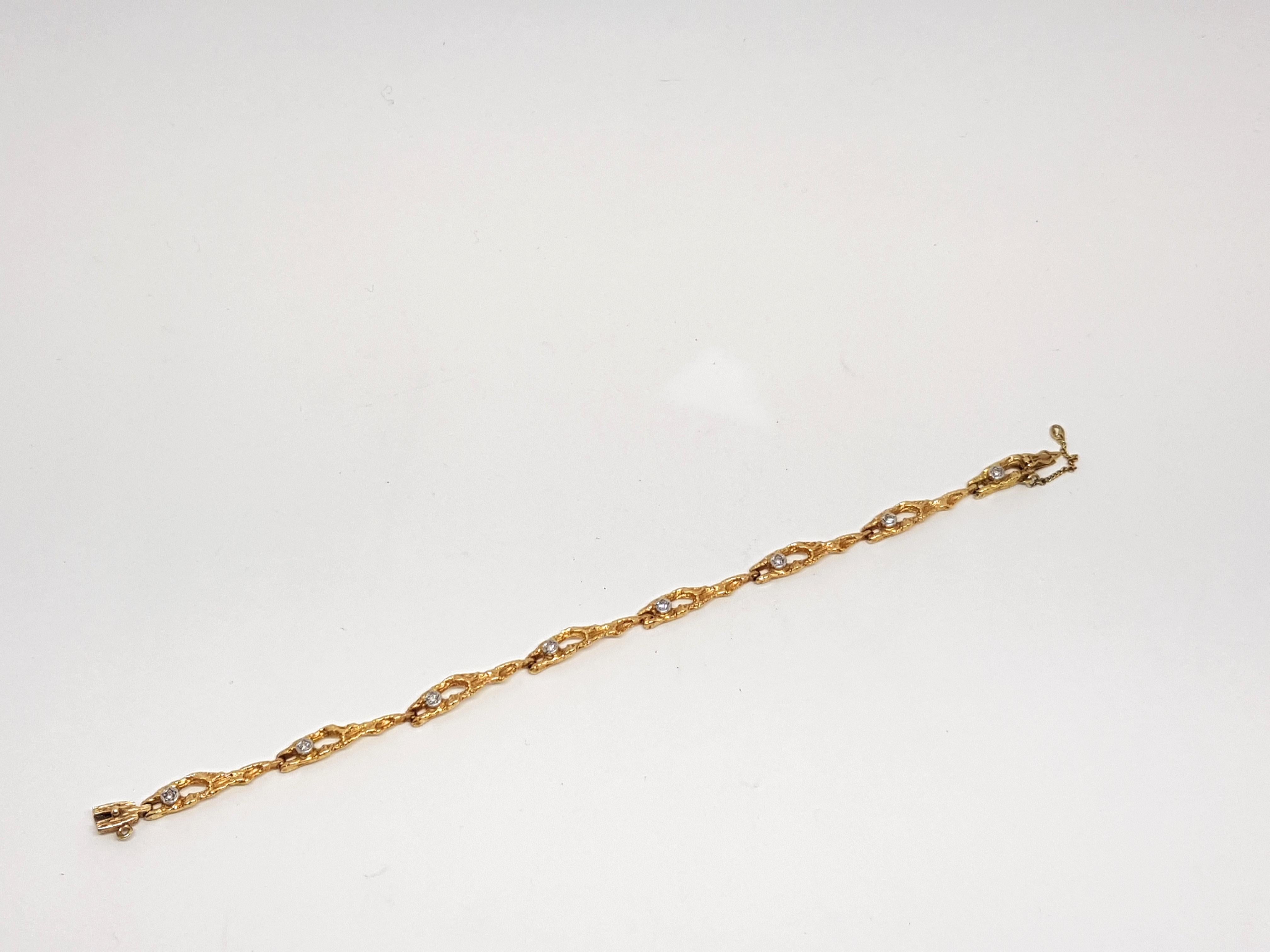 0.40 Carat Yellow Gold Diamond Tennis Bracelet For Sale 4