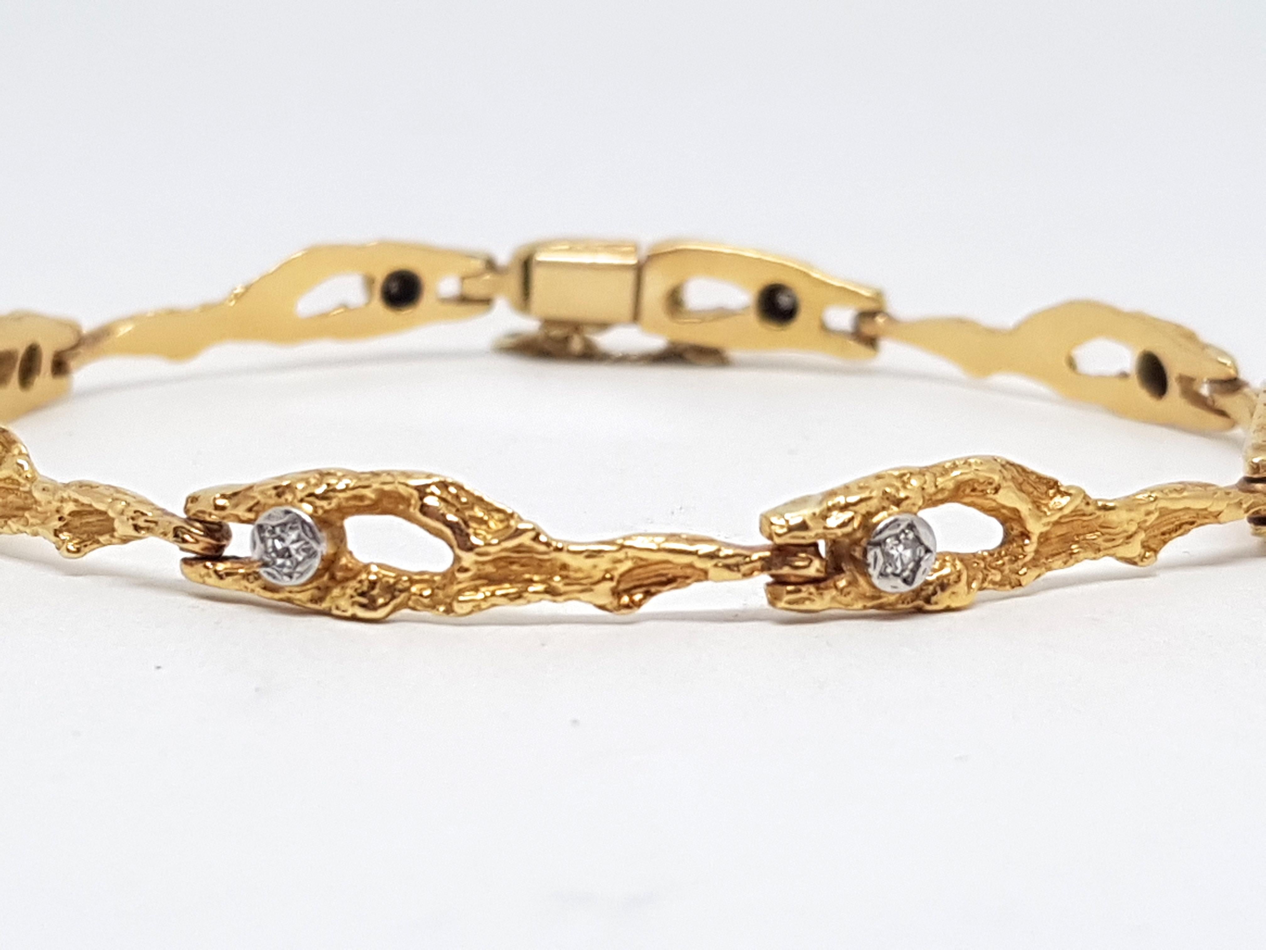 Round Cut 0.40 Carat Yellow Gold Diamond Tennis Bracelet For Sale