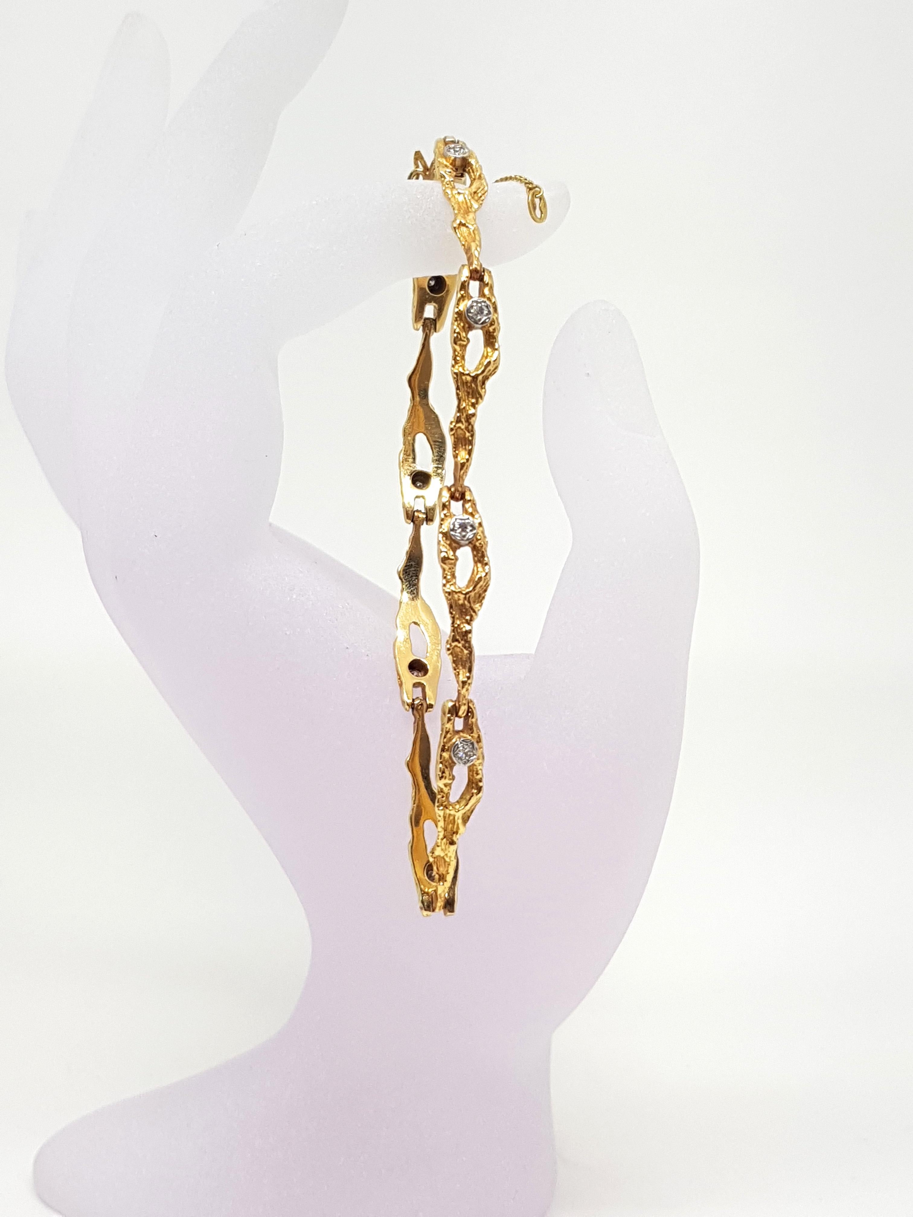 0.40 Carat Yellow Gold Diamond Tennis Bracelet In New Condition For Sale In Antwerp, BE
