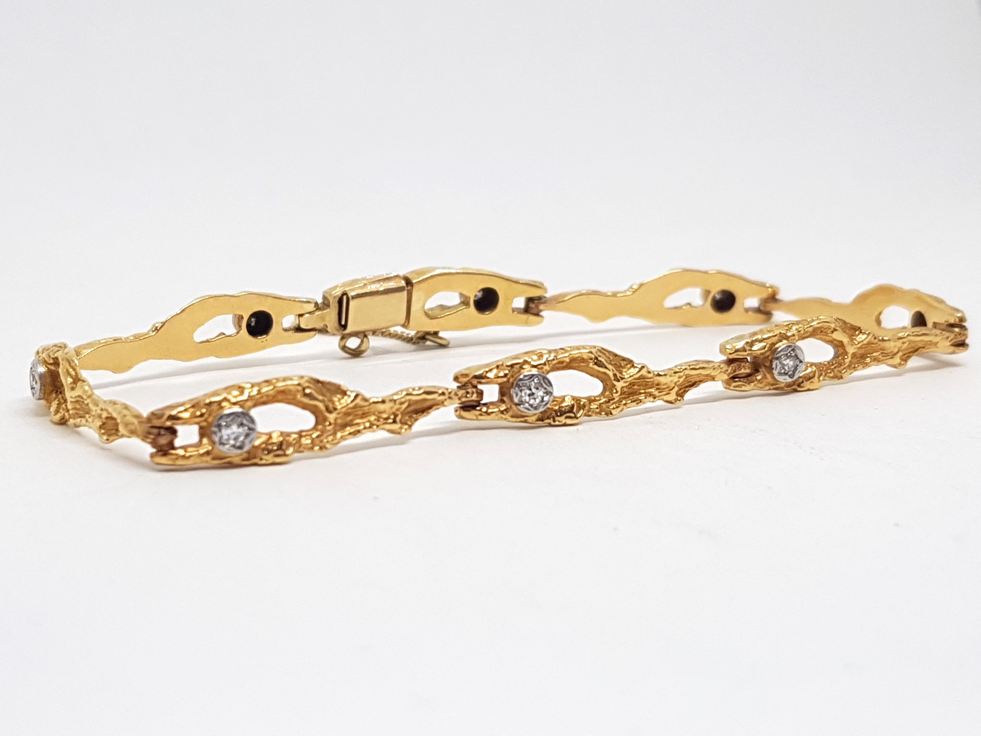 Women's 0.40 Carat Yellow Gold Diamond Tennis Bracelet For Sale