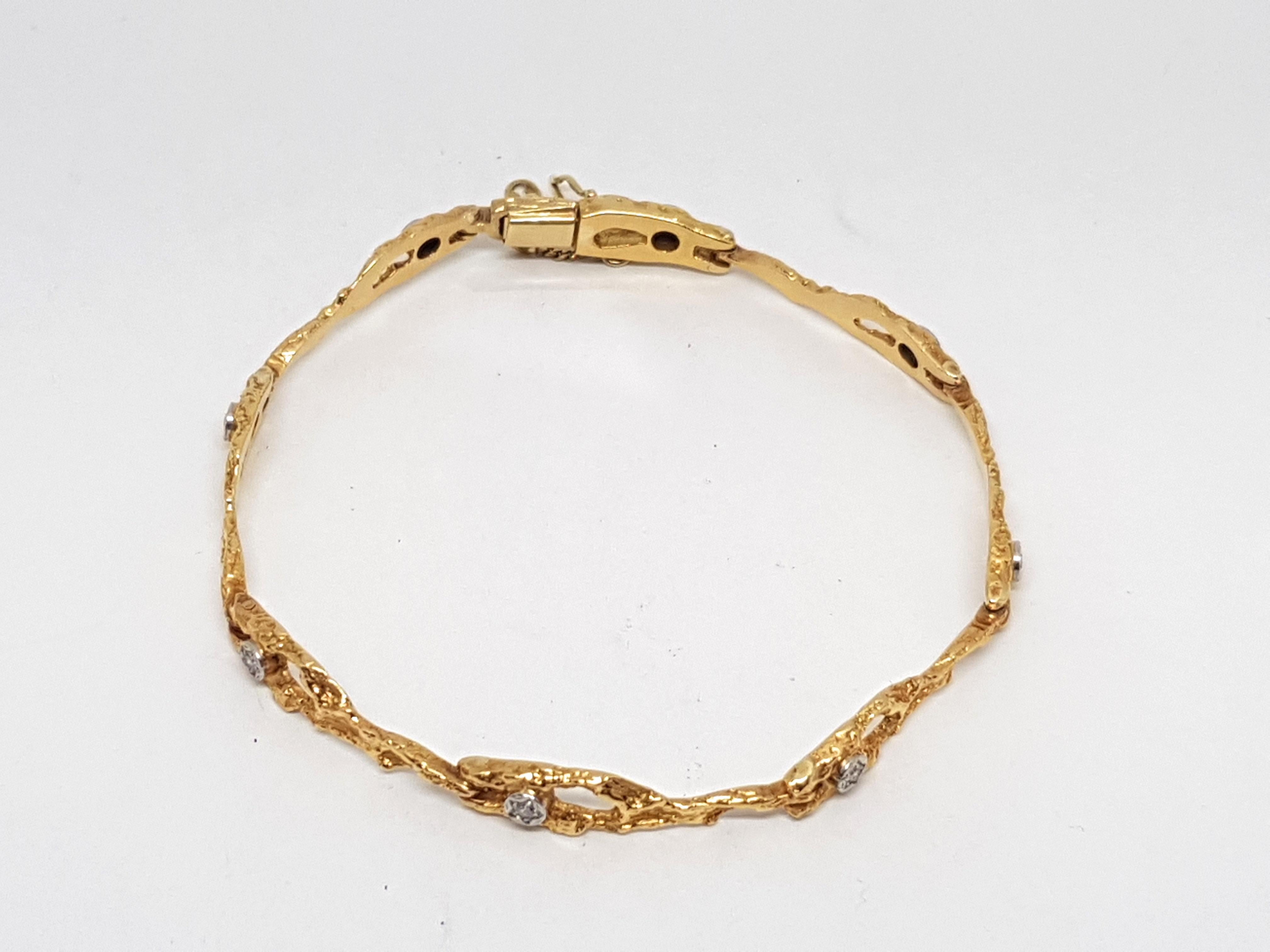 0.40 Carat Yellow Gold Diamond Tennis Bracelet For Sale 1