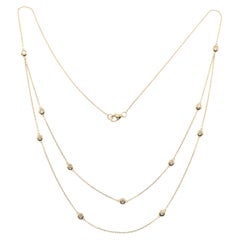 0.40 Carats 11-Station Diamond by the Yard Necklace in 14 Karat Yellow Gold