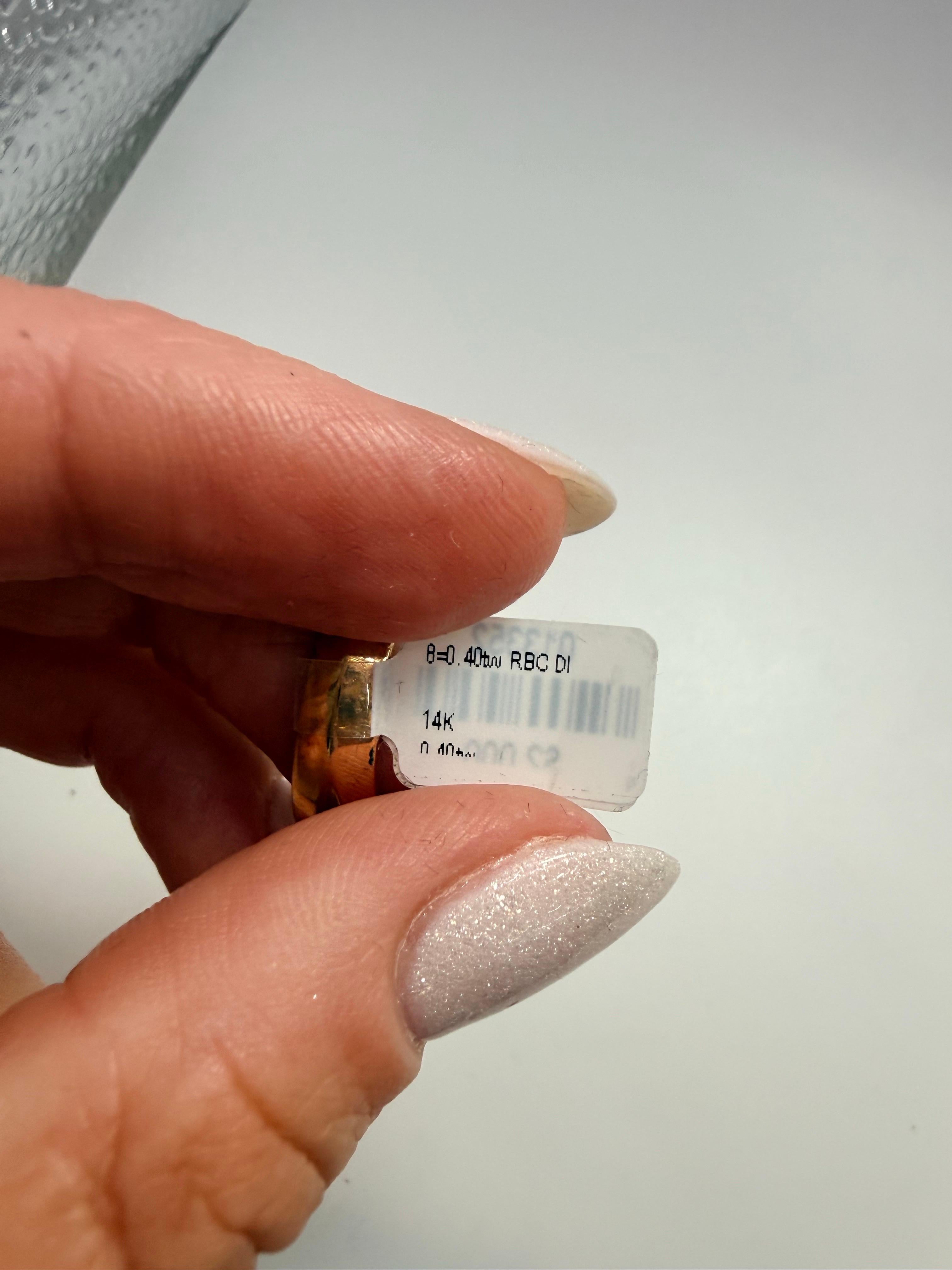 Anello con diamante da 0,40 carati Anello da uomo in oro giallo 14KT in vendita 1