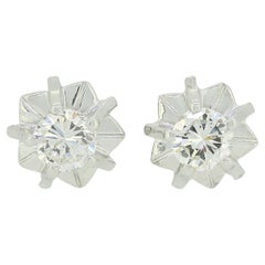 0.40 Carats Diamond Screw Back Stud Earrings