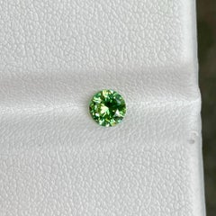 0.40 carats Green Demantoid Garnet Stone Round Cut Natural Russian Gemstone