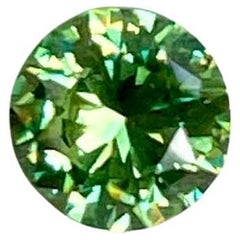 0.40 carats Green Demantoid Garnet Stone Round Cut Natural Russian Gemstone
