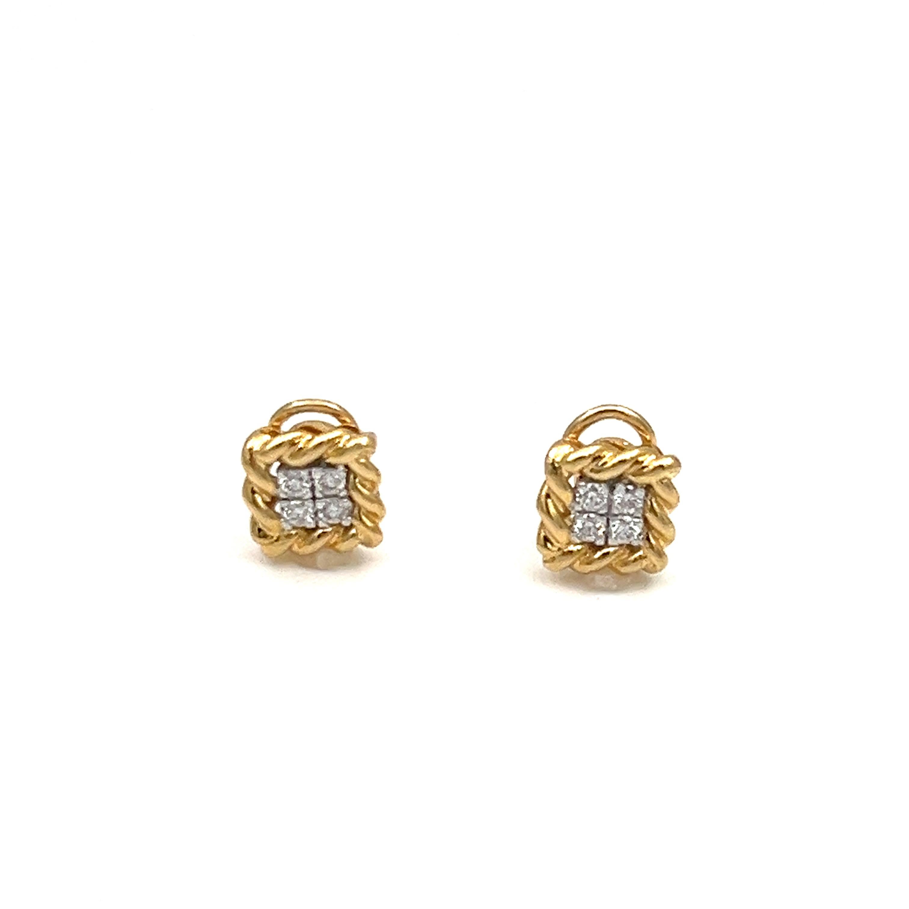 Round Cut 0.40 ct Diamond Clip-On Earrings For Sale