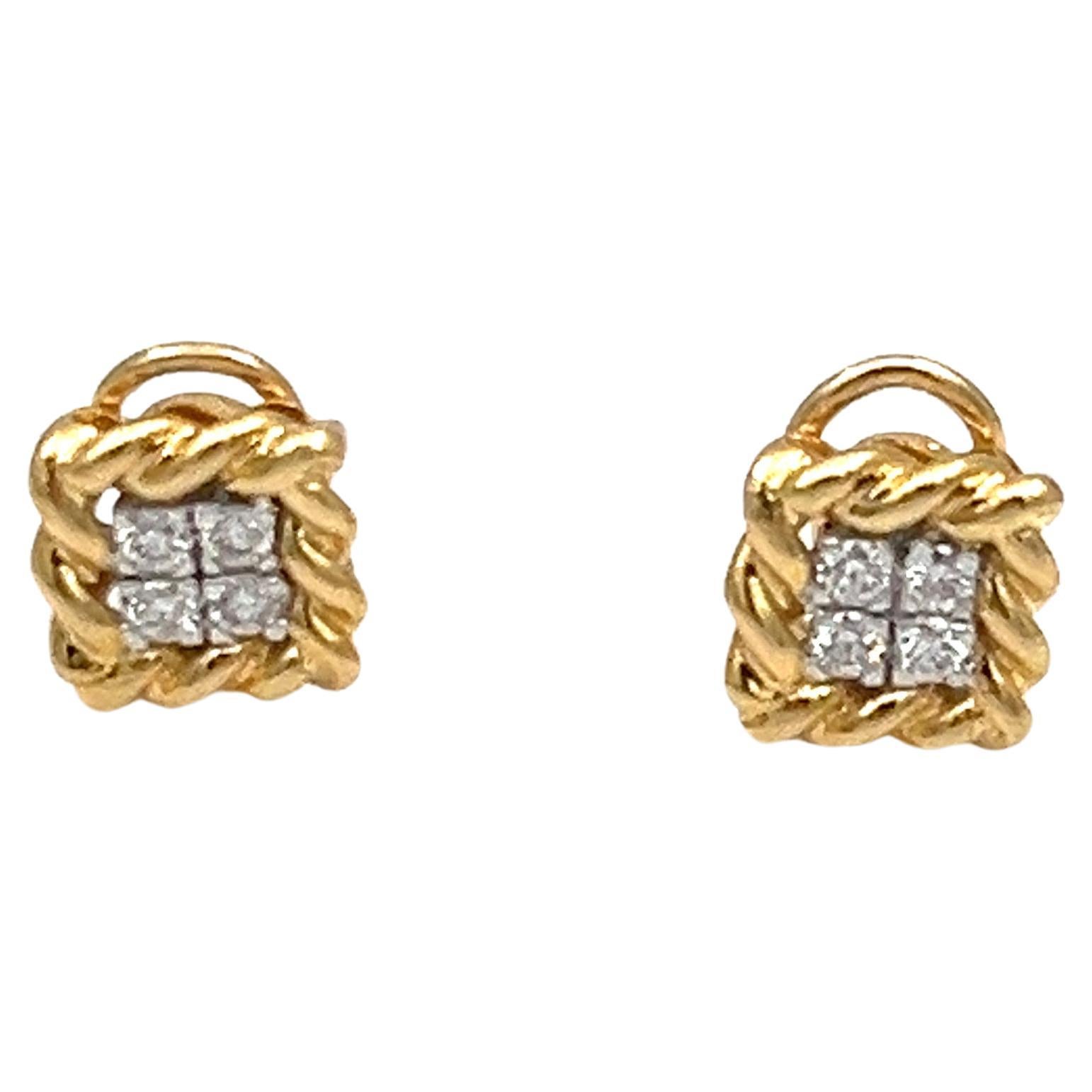 0.40 ct Diamond Clip-On Earrings For Sale