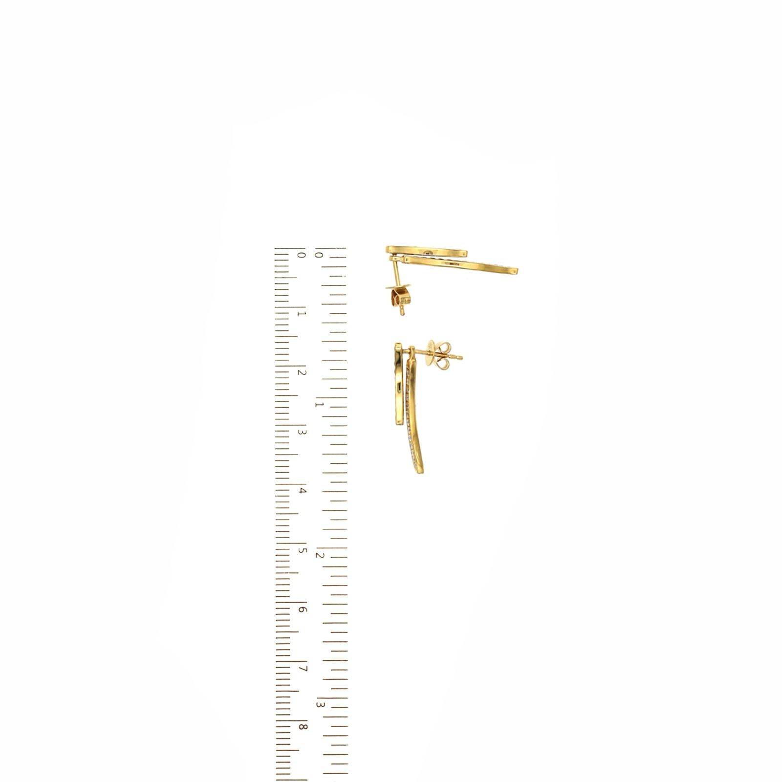 Round Cut 0.40 CT Diamonds 14K Yellow Gold Drop Dangling Earrings For Sale