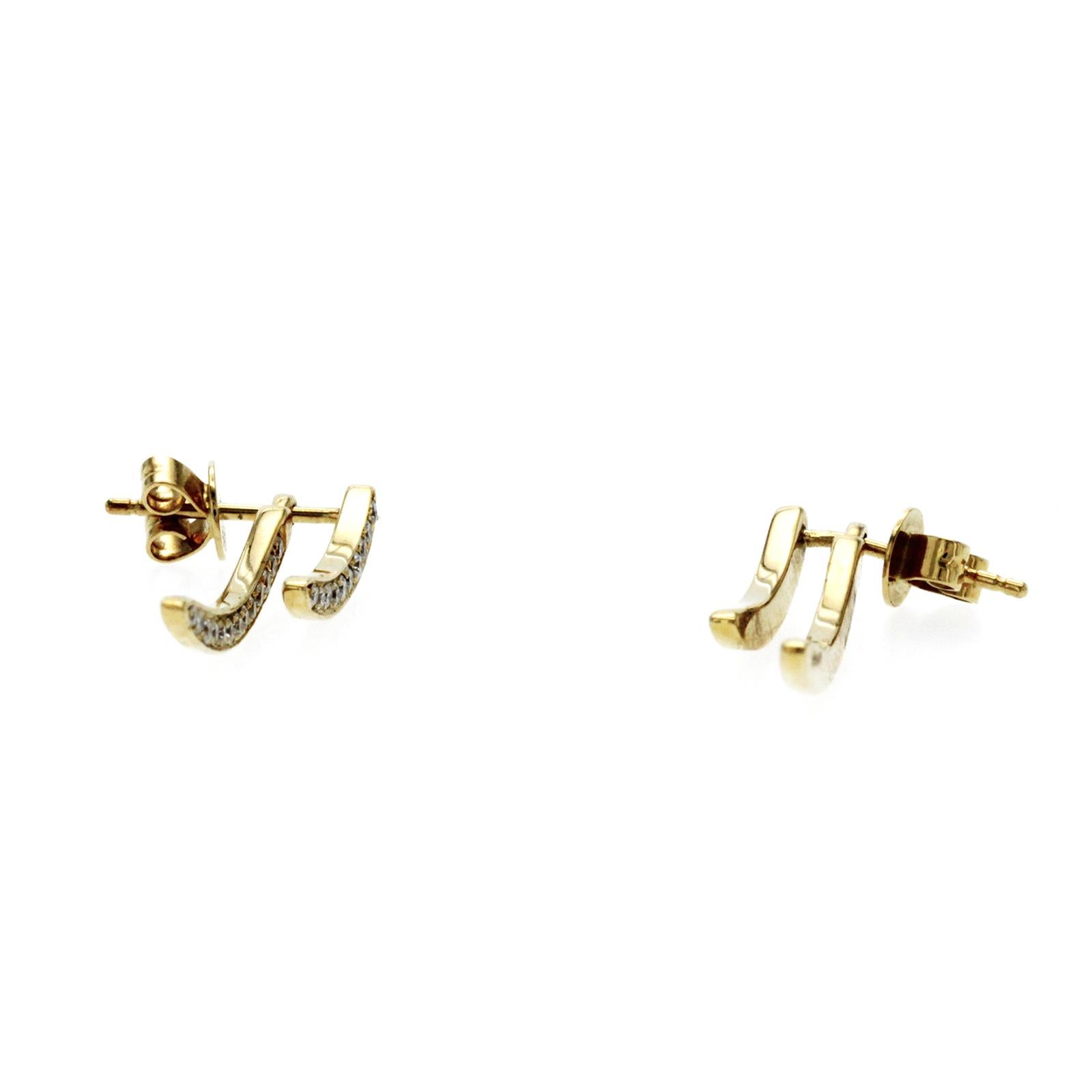 0.40 CT Diamonds 14K Yellow Gold Drop Dangling Earrings In New Condition For Sale In Los Angeles, CA