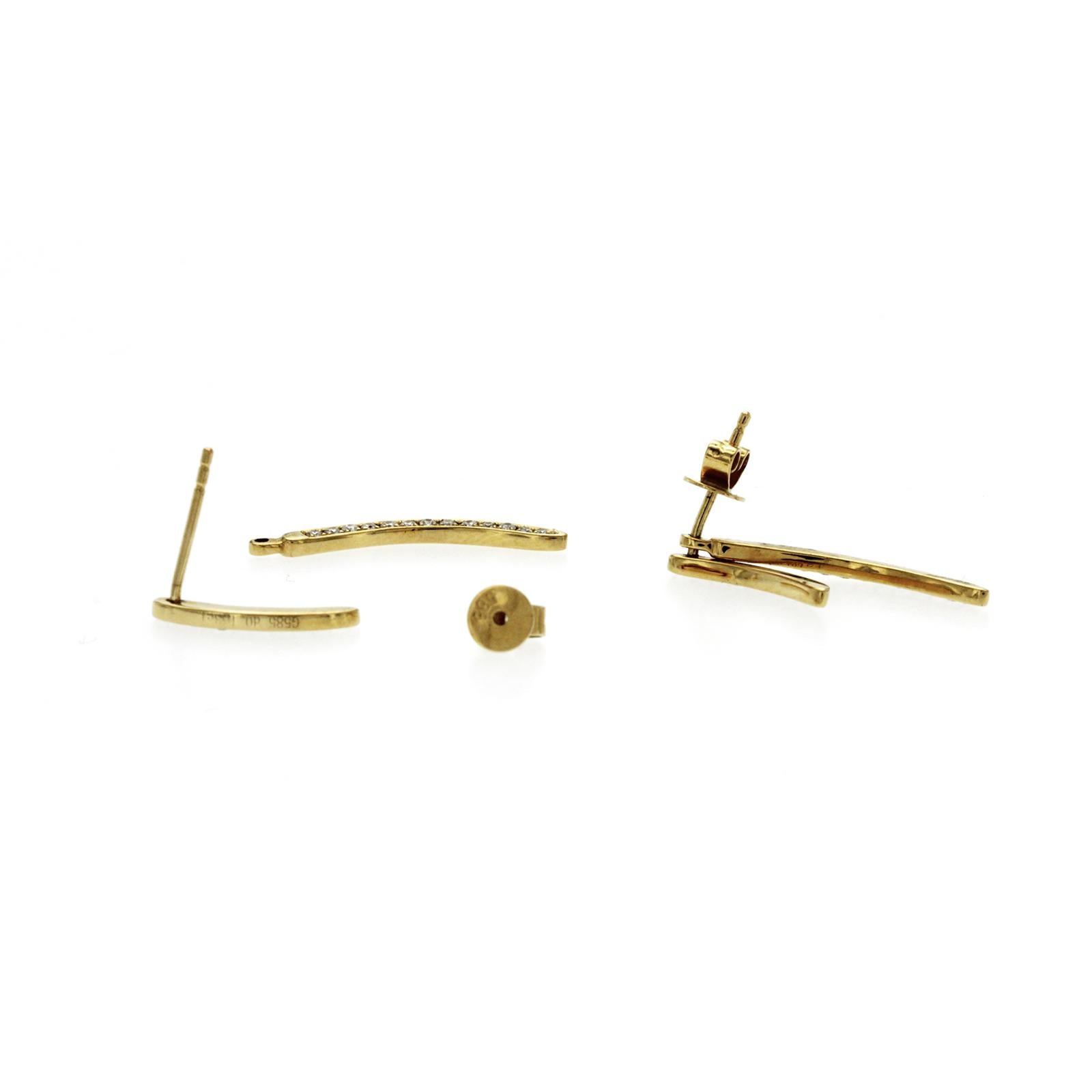 Women's or Men's 0.40 CT Diamonds 14K Yellow Gold Drop Dangling Earrings For Sale