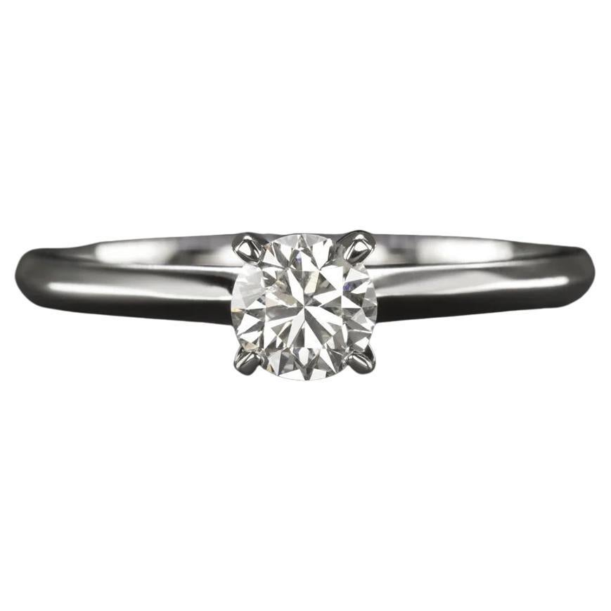 Round Brilliant Cut Diamond Engagement Ring White Gold 
