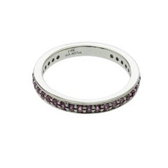 0.40 CT Natural Pink Sapphire14K White Gold Band Ring