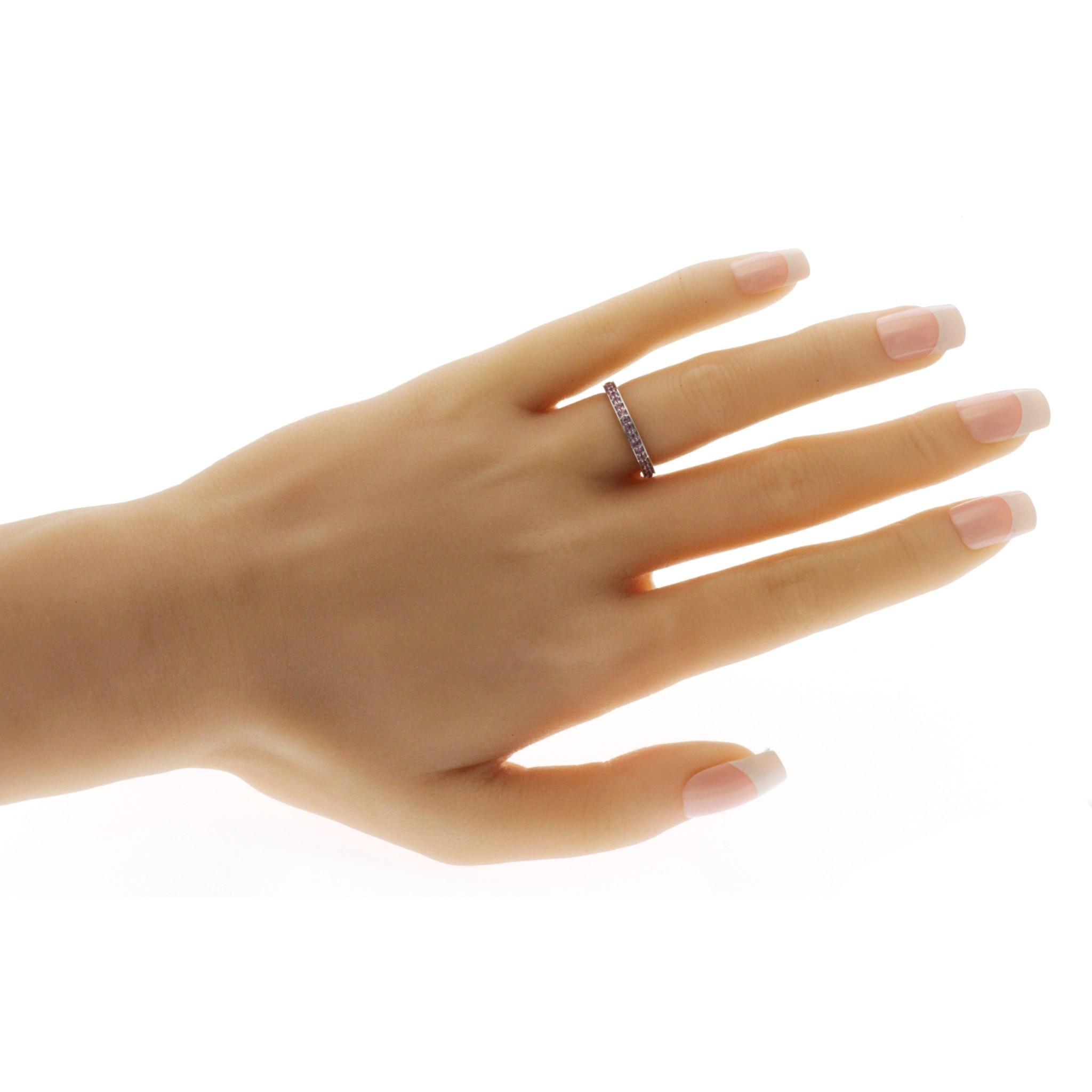 0.40 CT Zafiro Rosa Natural14K Anillo de Oro Blanco en Nuevo estado para la venta en Los Angeles, CA