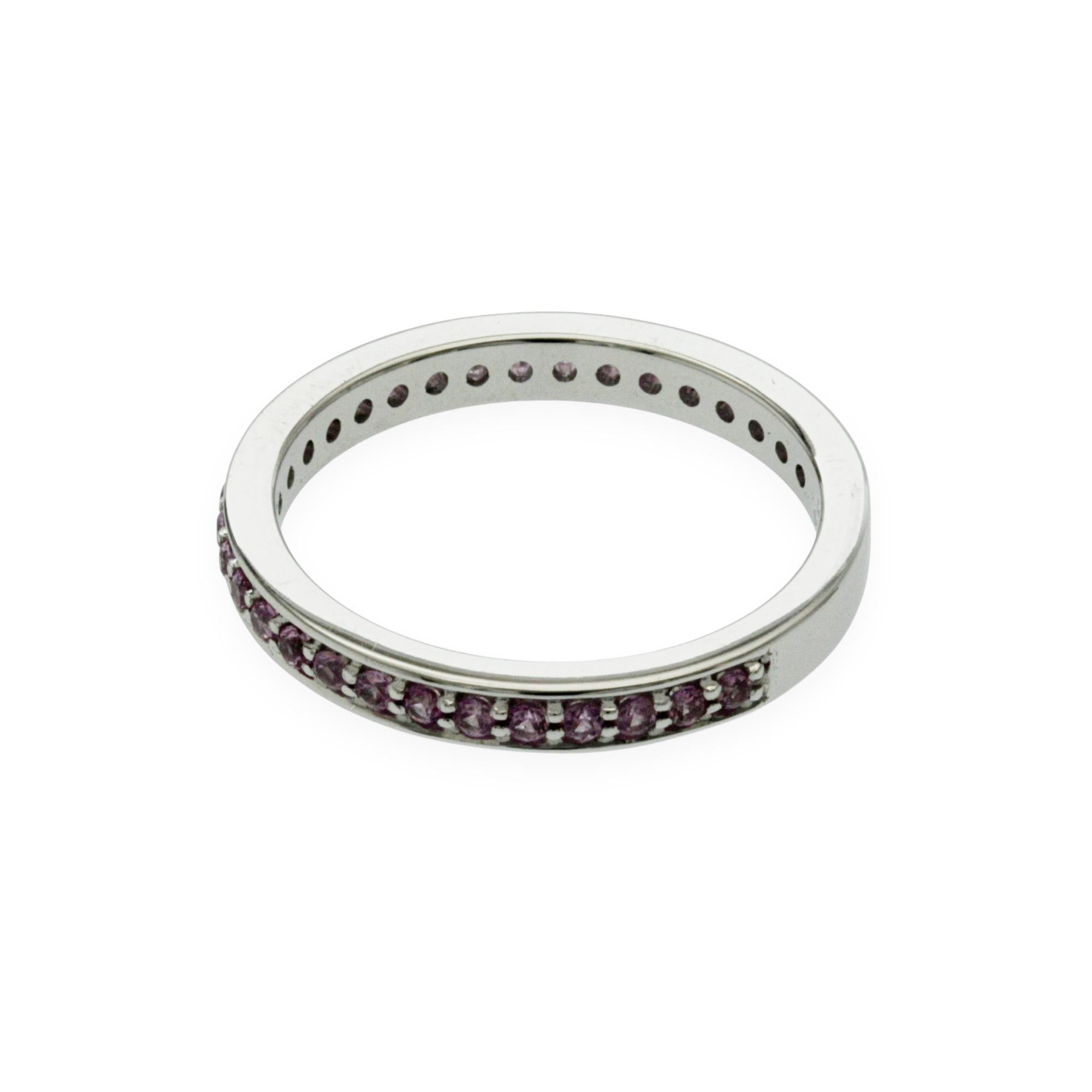 0.40 CT Zafiro Rosa Natural14K Anillo de Oro Blanco en venta 1