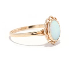 0.40 Ct Oval Opal Solitaire Ring, 10kt Yellow Gold, Ring
