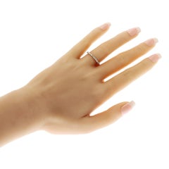 0.40 CT Diamante Redondo y Baguette Anillo de Boda de Oro Blanco de 14K Tamaño 6.5