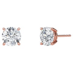 0.40 Carat TW Natural Diamond 14k Gold Four Prong Stud Earring