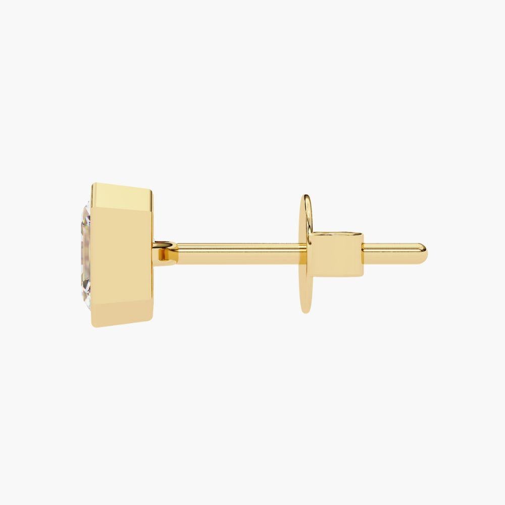 0.40 Ctw Asscher Cut Diamond Stud Earrings 14K Gold For Sale 5