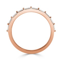 0.40ct Baguette Cut Diamond Wedding Band in 18k Rose Gold