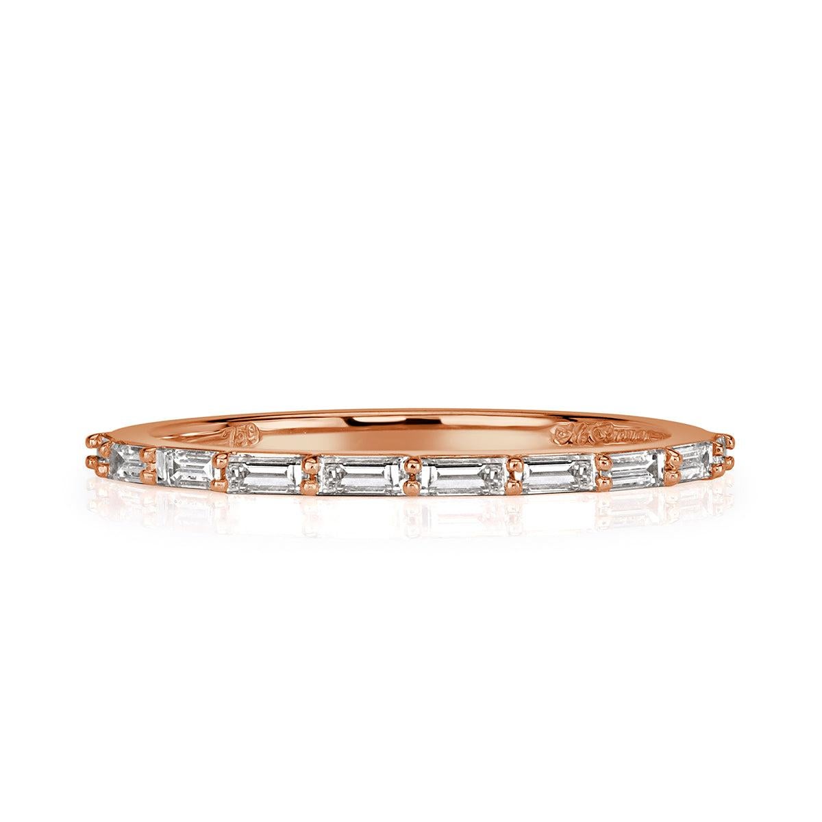 0.40ct Baguette Cut Diamond Wedding Band in 18k Rose Gold