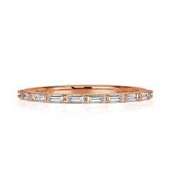 0.40ct Baguette Cut Diamond Wedding Band in 18k Rose Gold