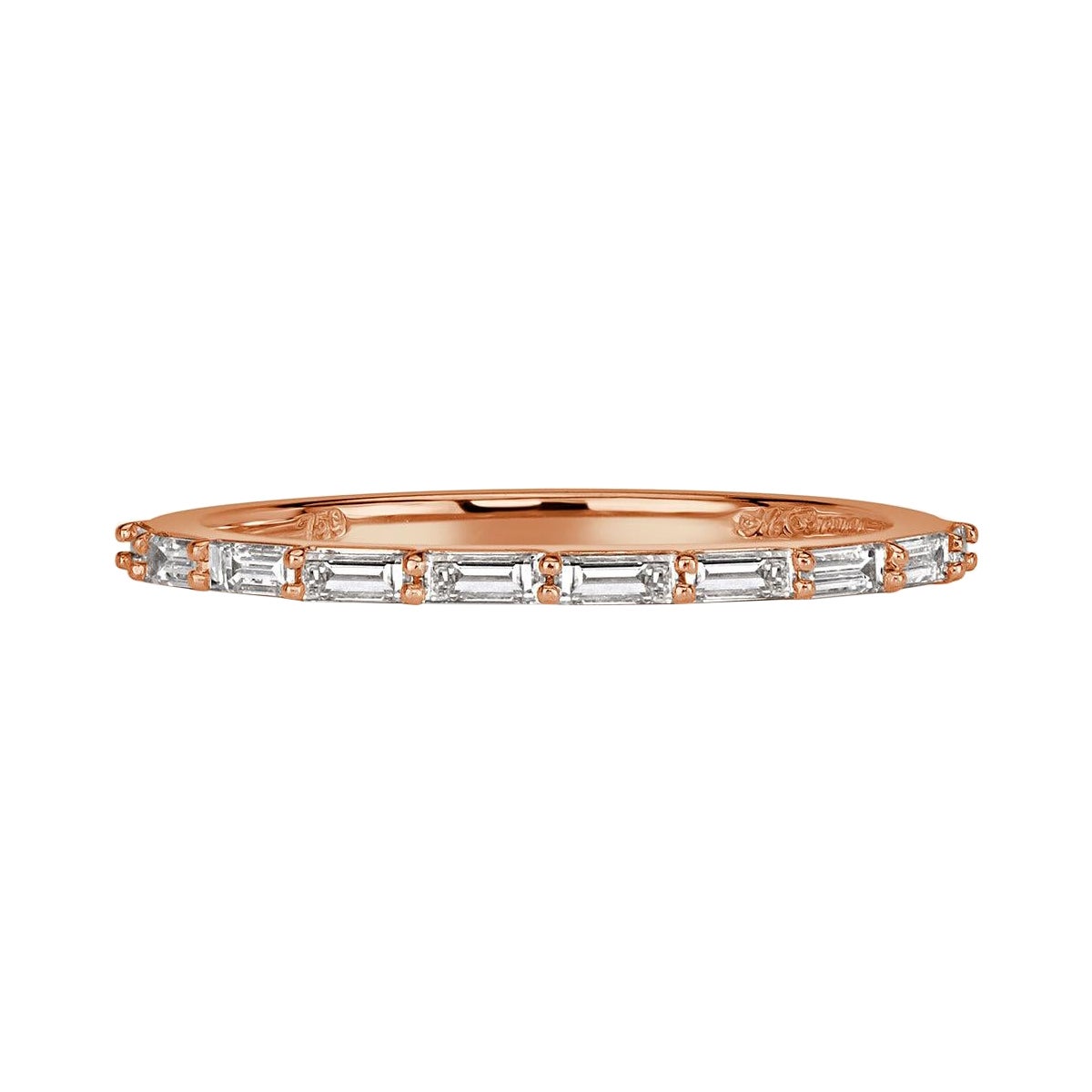 0.40ct Baguette Cut Diamond Wedding Band in 18k Rose Gold