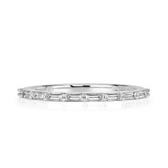 0.40ct Baguette Cut Diamond Wedding Band in 18k White Gold