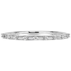0.40ct Baguette Cut Diamond Wedding Band in 18k White Gold
